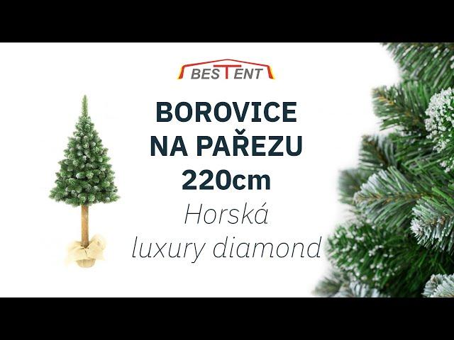 Vánoční stromek na pníku Borovice 220cm Horská Luxury Diamond - Bestent.cz