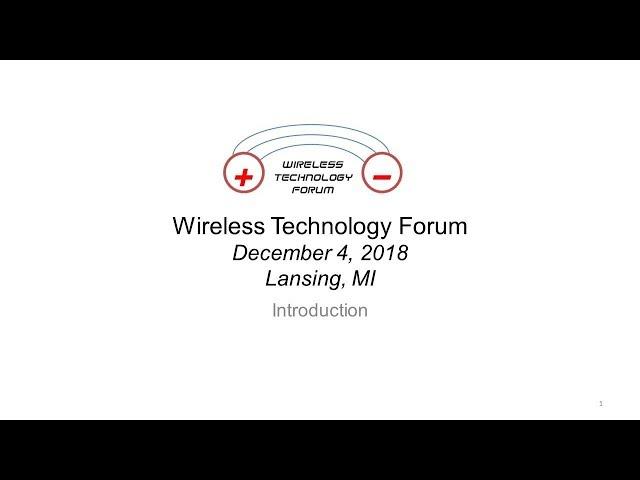 Wireless Tech Forum: Introduction (Patrick Colbeck)