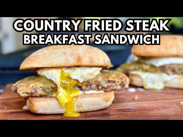 I'm Declaring this BREAKFAST SANDWICH OF THE YEAR - Country Fried Steak Breakfast Sandwich!