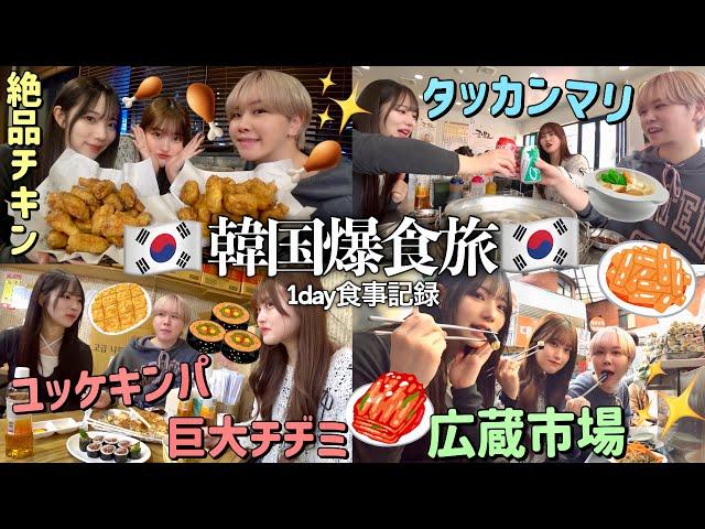 【Vlog】韓国で好きなだけ食べる幼馴染の1日食事記録限界知らずの胃袋を満たす最高の旅が幸せすぎた