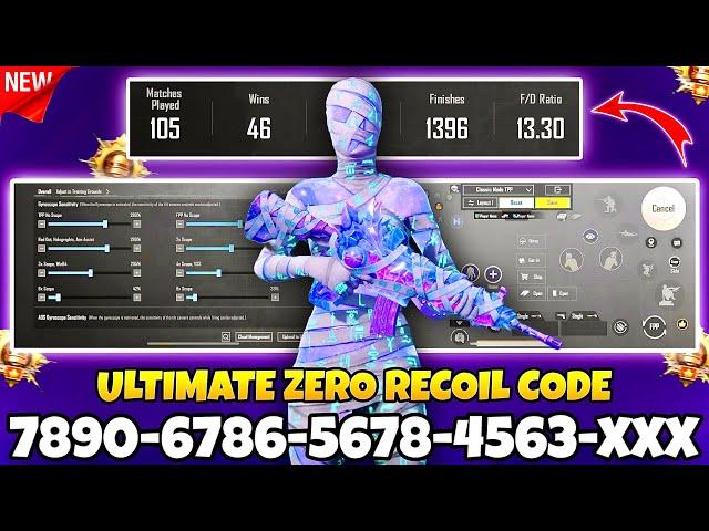 BGMI BEST  SENSITIVITY SETTINGS | BGMI SENSITIVITY CODE TODAY | BGMI ZERO RECOIL SENSITIVITY CODE.