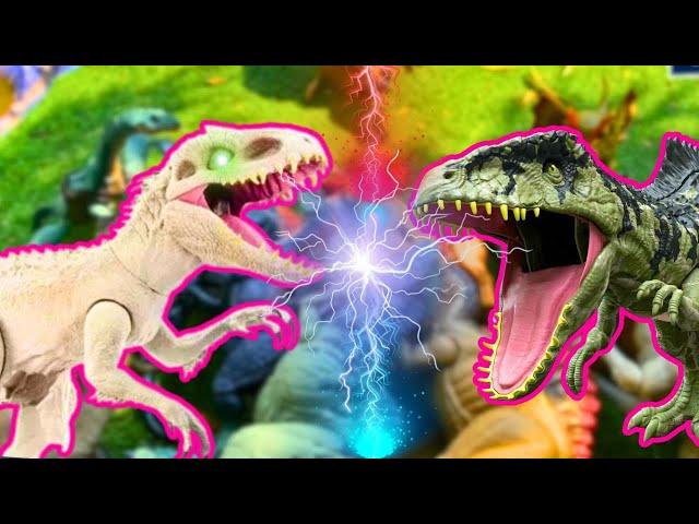 Jurassic World Dinos Review| Megaraptor, Pyroraptor, Tarbosaurus, I-REX, T REX, Therizinosaurus