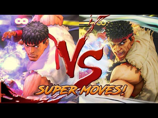 SFIV vs SFV:AE - SUPER / ULTRA Moves Comparison! (2019)