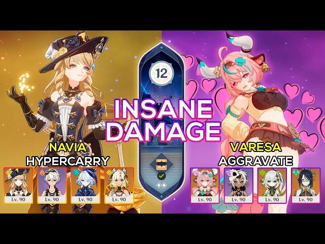C0 Varesa Aggravate & C0 Navia Hypercarry | Spiral Abyss 5.5 | Genshin Impact