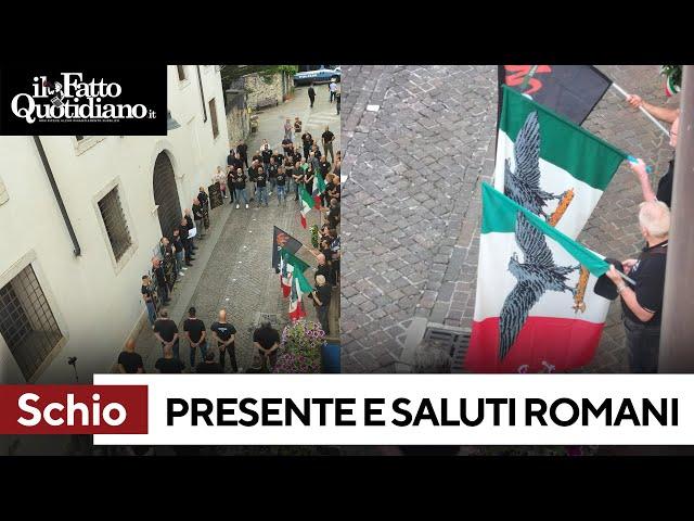 Neofascisti commemorano le vittime dell'eccidio di Schio con "Presente" e il saluto romano