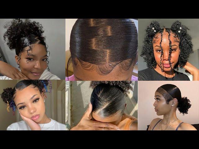 ~Cute Curly hairstyles //Watch me style my hair compilation 2024 #curlyhairstyles #compilation