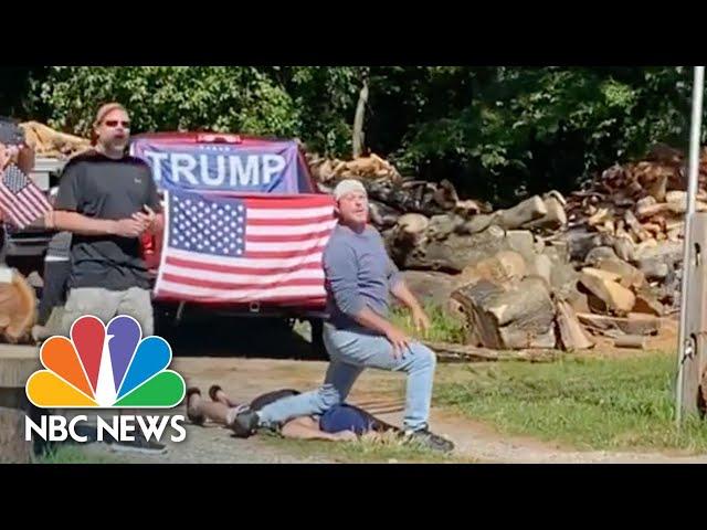 Video Shows Men Mocking George Floyd's Death During Black Lives Matter Protest | NBC News NOW