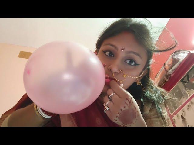 Blowing up Balloons in Saree#challenge  #youtubetrends #trending #livechallenge #yt #balloon #viral