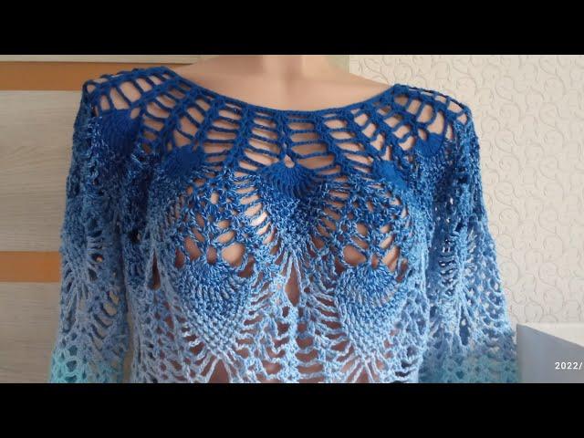 Ажурная кофта крючком. Короткий обзор