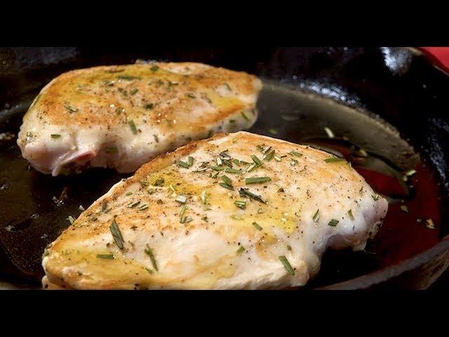 Pan Roasted Chicken Breast in 15 min with Rosemary Butter Sauce | Christine Cushing