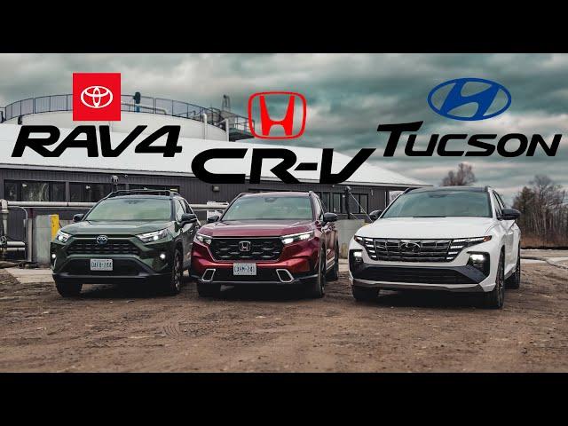 2024 Toyota RAV4 vs Honda CR-V vs Hyundai Tucson Comparison Review // Compact SUV Battle!