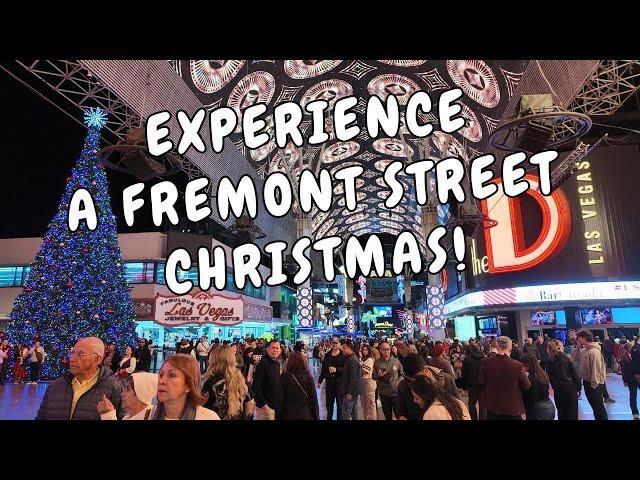 Experience Las Vegas Fremont Street Experience Christmas Holiday Season Walking Tour!