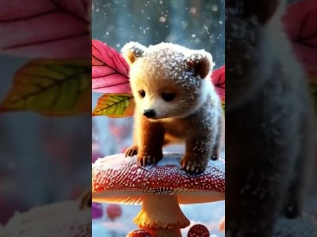 Tiny, Winged Grizzly Bear with Autumn Leaf-like Wings! #shorts #short #shortvideo