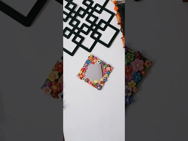 DIY wall decor idea.   Home decorations making. Beautiful mirror idea 