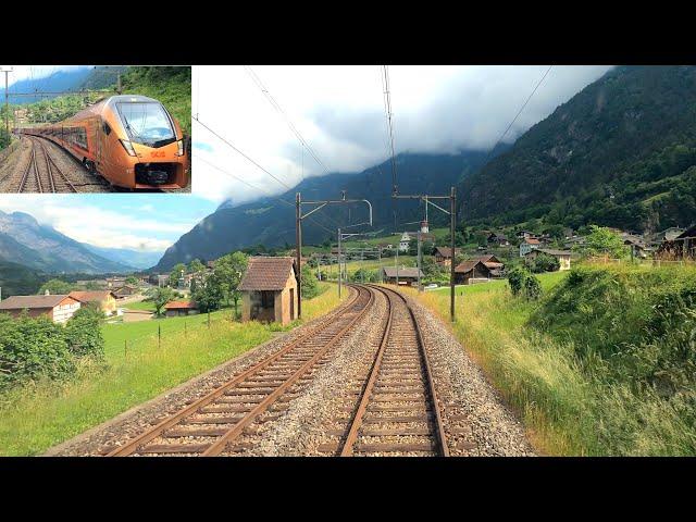 4K  Bellinzona - Göschenen - Arth-Goldau Gotthardbahn cab ride, Switzerland [06.2022]