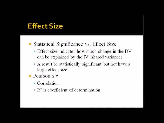 Statistical Significance, Effect Size, Error