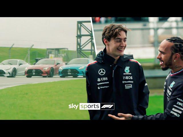 "GEORRRRGE"  | Lewis Hamilton, George Russell and Toto Wolff SCARE the Sky Sports F1 presenters 
