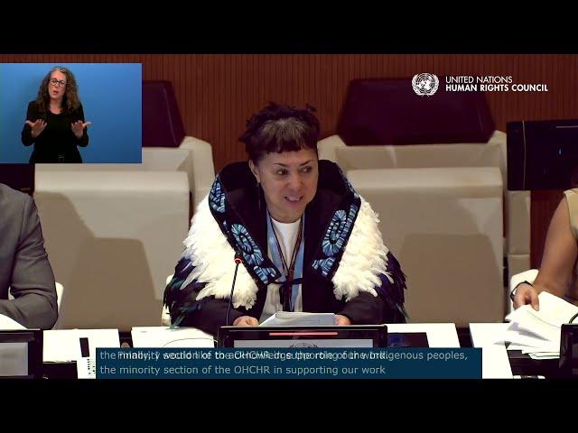 Valmaine Toki Speaks as New Chair of UN Expert Mechanism on the Rights of Indigenous Peoples (2024)