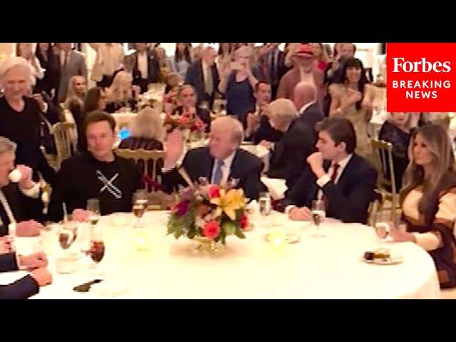 NEW VIDEO: Trump Hosts Thanksgiving Dinner At Mar-A-Lago With Melania, Elon Musk In Attendance