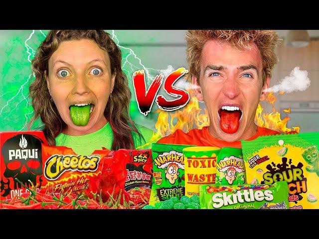 My Sister and I Ate WORLDS SPICIEST and SOUR FOODS! (one chip challenge)