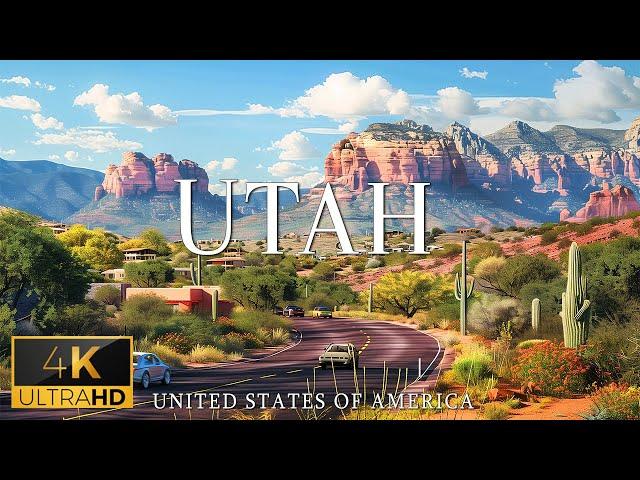 FLYING OVER UTAH (4K Video UHD) - Relaxing Music With Stunning Beautiful Nature Video For Relaxation