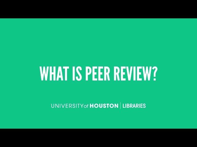 What is peer review?