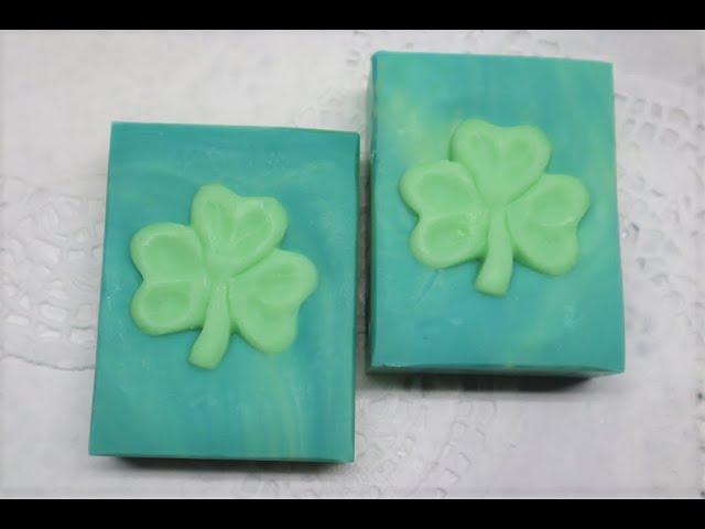 Making Irish Green and White Goat Milk Soap -Irish Spring Type - Swan Soap and Such