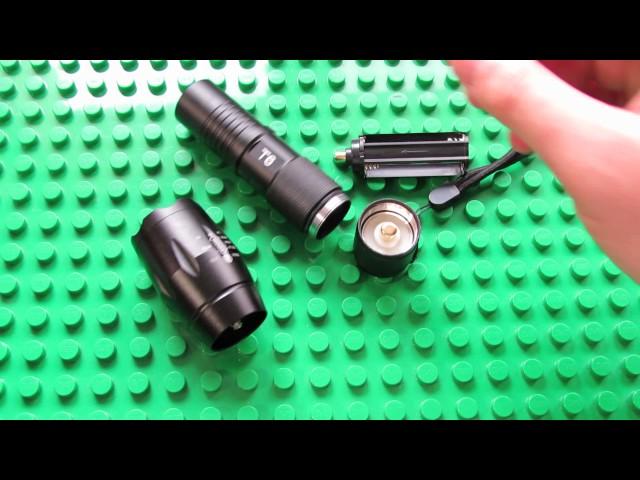 Unboxing Cree XM-L T6 3800LM 5 Modes Zoom LED Flashlight Torch
