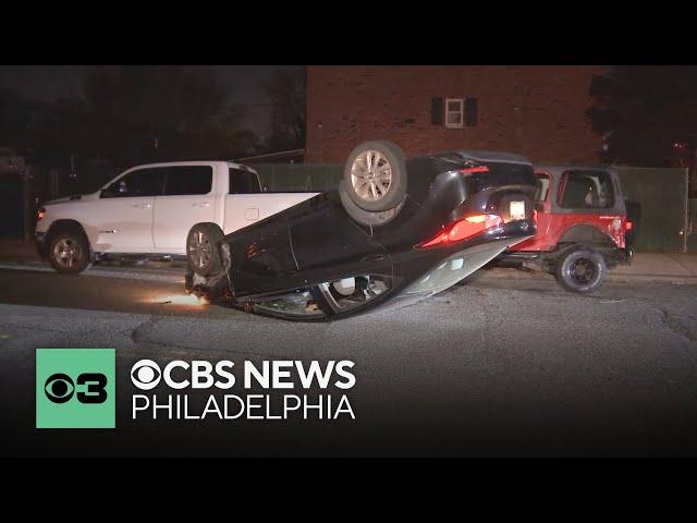 6 kids in custody after crashing stolen cars in Philadelphia's Parkwood neighborhood