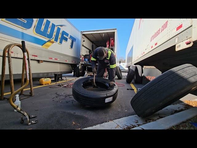 Depot Service call to change 8 Tires on a Semi Trailer.  #dieselmechanic #trucking #mechanic #diesel