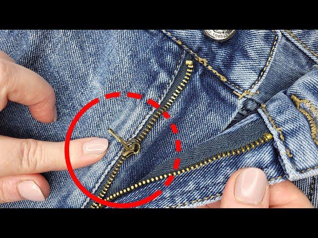 ⭐How to fix a zipper on jeans in 1 minute