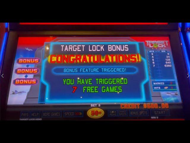 WE MAX BET ON TARGET LOCK KENO AND DAVINCI DIAMONDS KENO!