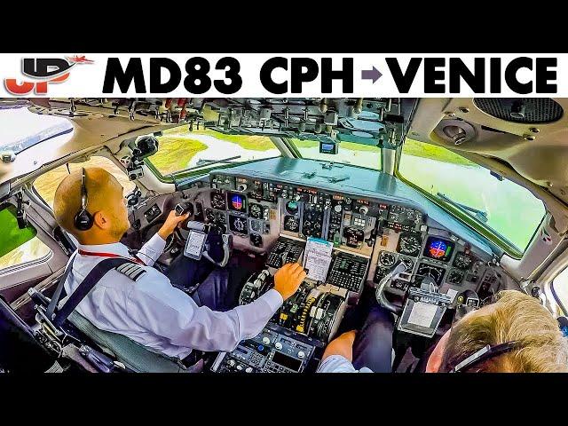 Piloting MD-80 from Copenhagen to Venice | Cockpit Views