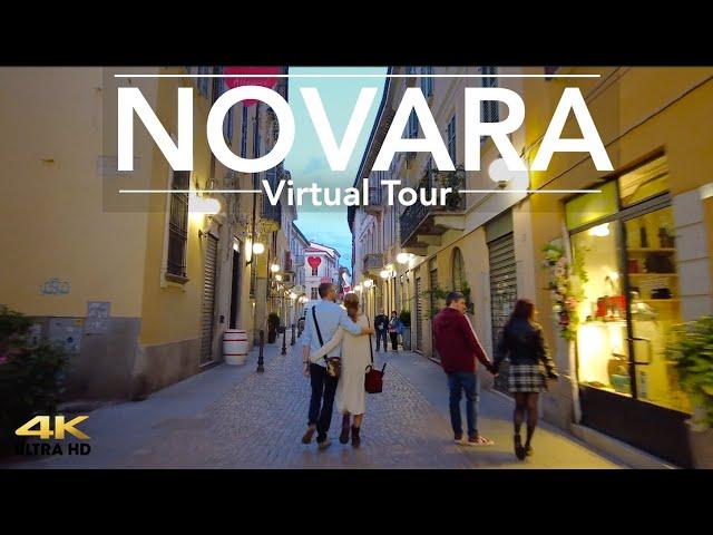 Novara, Italy Evening Tour Street Exploring the City Walkthrough the Wonderful Town 2021 (4K)