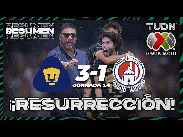 Resumen y goles | Pumas 3-1 Atl San Luis | CL2023 Liga Mx - J14 | TUDN