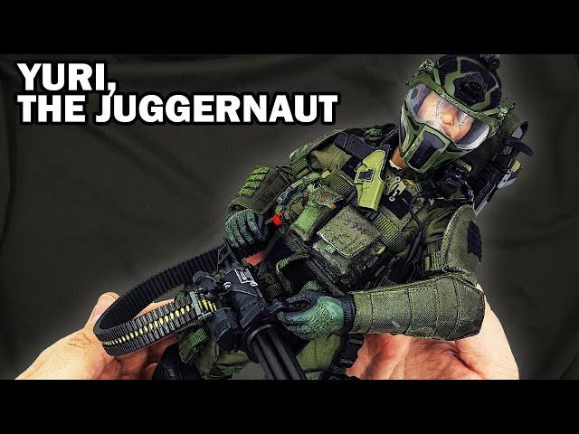 Russian special forces juggernaut with minigun action figure