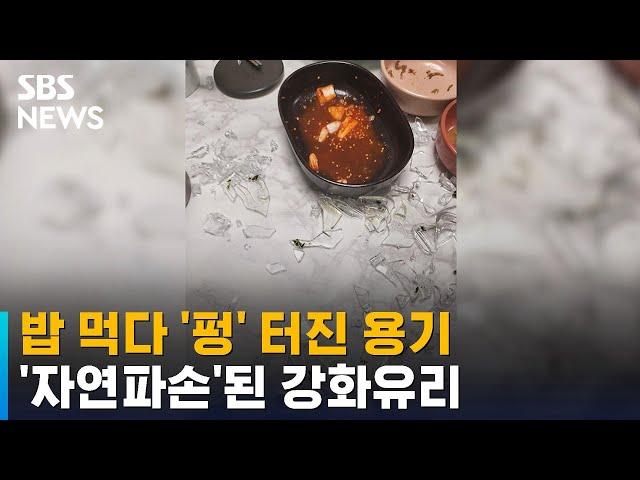 갑자기 폭발하듯 깨진 강화유리 용기…밥 먹다 날벼락 / SBS