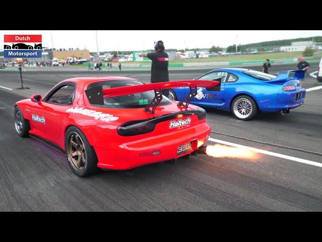 JDM Cars Drag Racing! - 3-Rotor Turbo RX7, 1300HP Skyline GTR, Supra, Stagea, 2000HP GTR, Lancer Evo