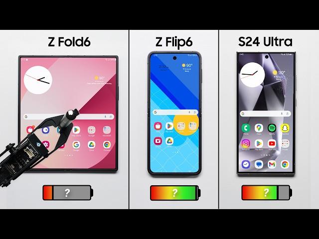 Galaxy Z Fold 6 vs. Flip 6 vs. S24 Ultra Battery Test