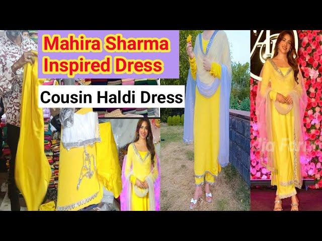 MAHIRA SHARMA'S INSPIRED OUTFIT FROM SCRATCH  || HALDI DRESS UNDER BUDGET | AAMNA CREATIVE STYLE