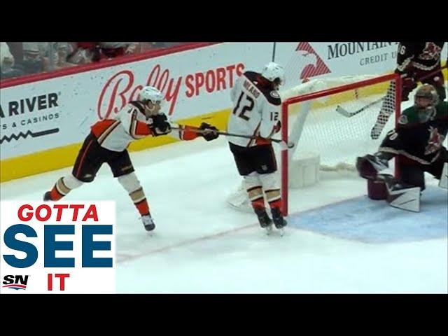 GOTTA SEE IT: Trevor Zegras Scores Unbelievable Lacrosse-Style Goal Against Coyotes