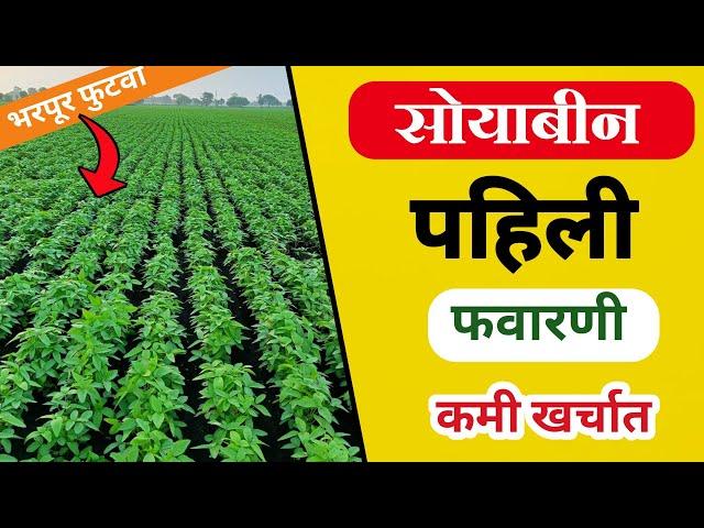 सोयाबीन पहिली फवारणी | soybean pahili favarni | सोयाबीन फुटवा होण्यासाठी फवारणी 