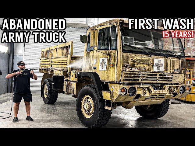 First Wash In 15 Years: ABANDONED MOLDY Army Truck! | Car Detailing Restoration