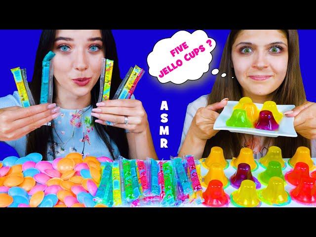 ASMR UFO WAFERS CANDY, JELLY STRAWS, JELLO CUPS | EATING SOUNDS LILIBU