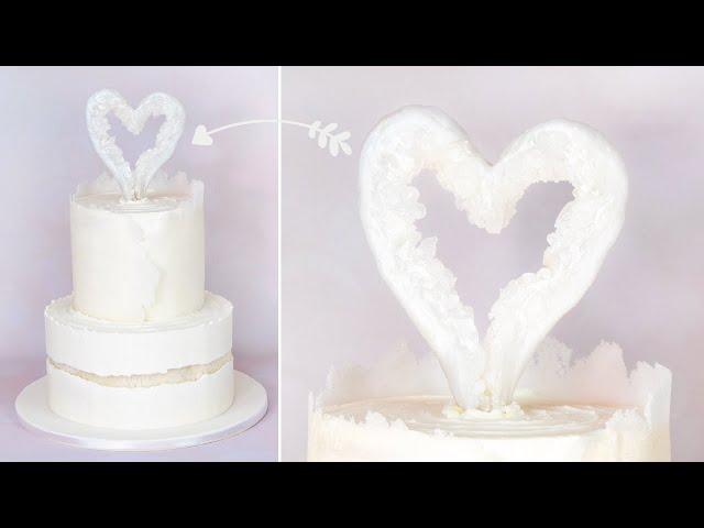 heart of isomalt | cake topper of sugar