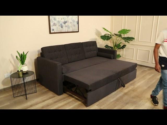 Pull Out Fabric Sofa Cum Bed