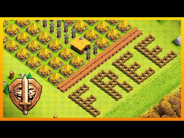 Level 1 FREE LOOT Troll Base vs Bronze League! - Clash of Clans Funny Montage
