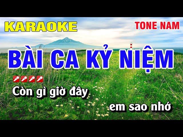 Karaoke Bài Ca Kỷ Niệm Tone Nam Nhạc Sống | Nguyễn Linh