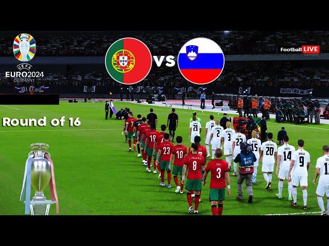 Portugal Vs Slovenia - UEFA Euro 2024 - Round of 16 | Full Match All Goals | PES Realistic Gameplay