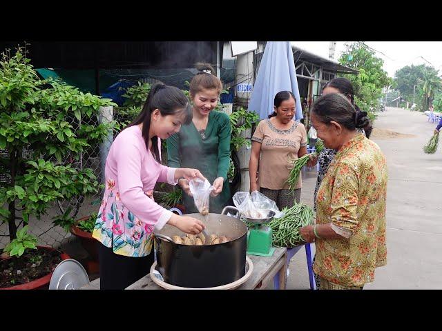 Giăng lưới cá linh Kho Nồi Cá kho mía bán với Đậu Đũa Bà Con Rất Thích | HQ #1255